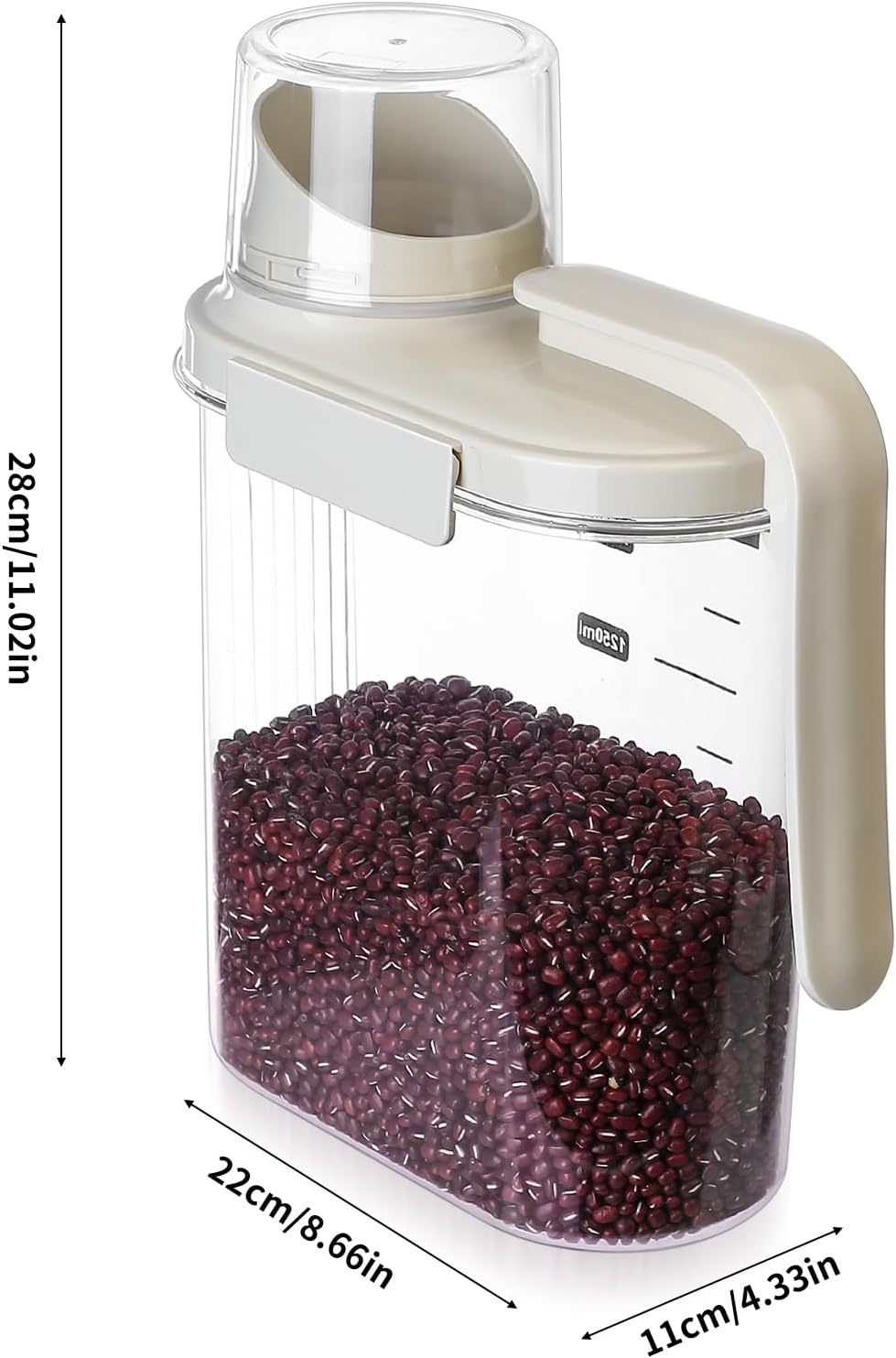 1500 ML Luftdichter Müsli Aufbewahrung Behälter, Waschpulver Aufbewahrungsbox mit Messbecher, Vorrat