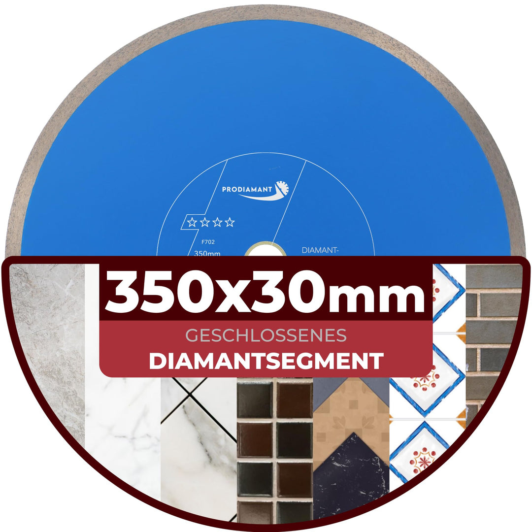 PRODIAMANT Profi Diamant-Fliesenscheibe Pro-Rim F702 350mm Bohrung 30mm mit Ring 25,4mm für Nassschn