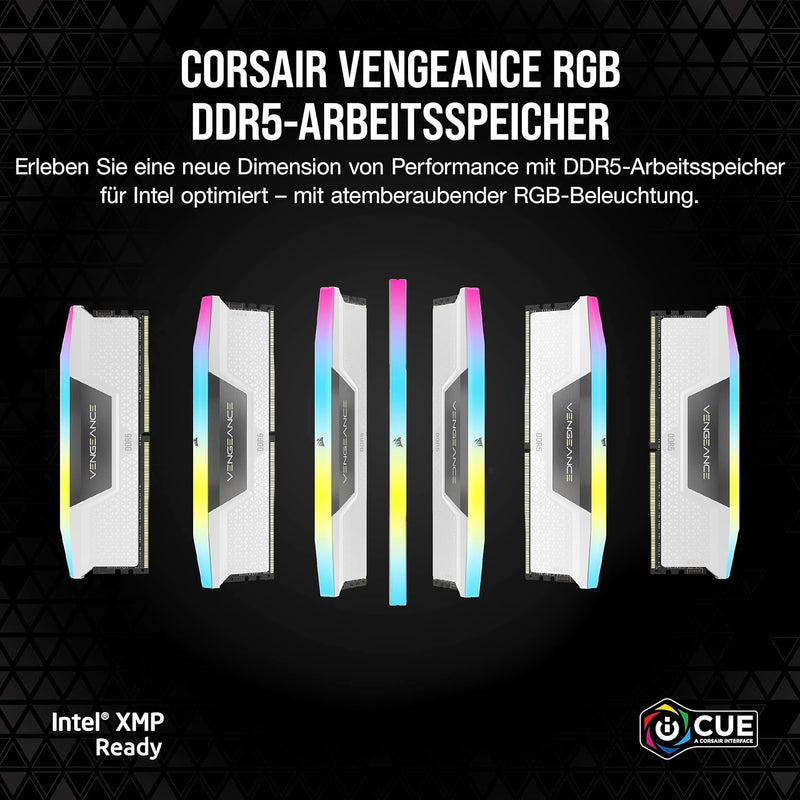 CORSAIR Vengeance RGB DDR5 RAM 32GB (2x16GB) 6000MHz CL36 Intel XMP iCUE Kompatibler Computerspeiche