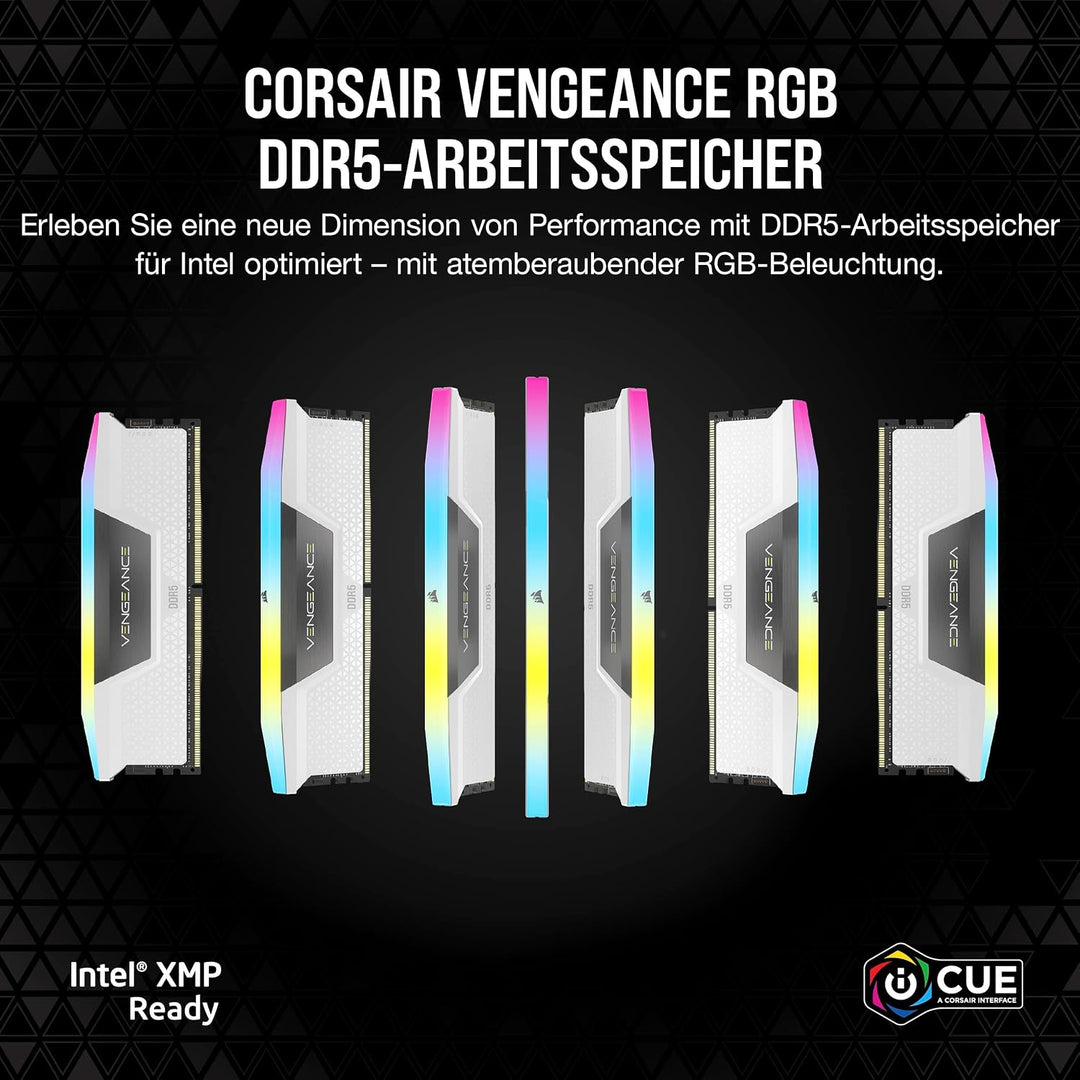 CORSAIR Vengeance RGB DDR5 RAM 32GB (2x16GB) 6000MHz CL36 Intel XMP iCUE Kompatibler Computerspeiche