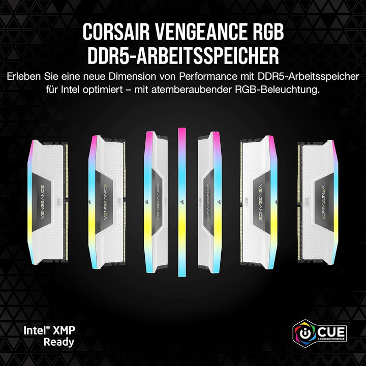 CORSAIR Vengeance RGB DDR5 RAM 32GB (2x16GB) 6000MHz CL36 Intel XMP iCUE Kompatibler Computerspeiche