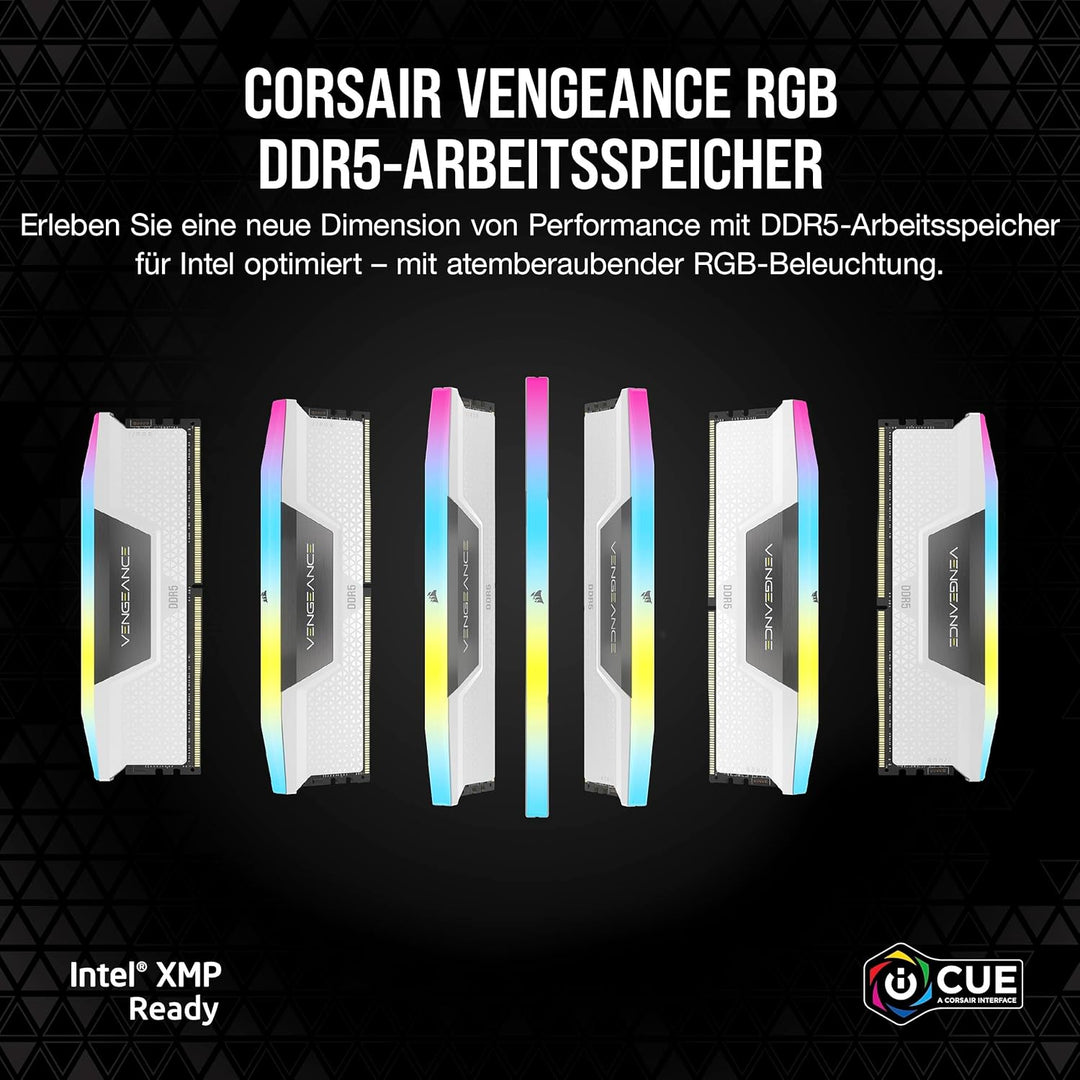 Corsair Vengeance RGB DDR5 RAM 32GB (2x16GB) 6400MHz CL36 Intel XMP iCUE Kompatibel Computer Speiche