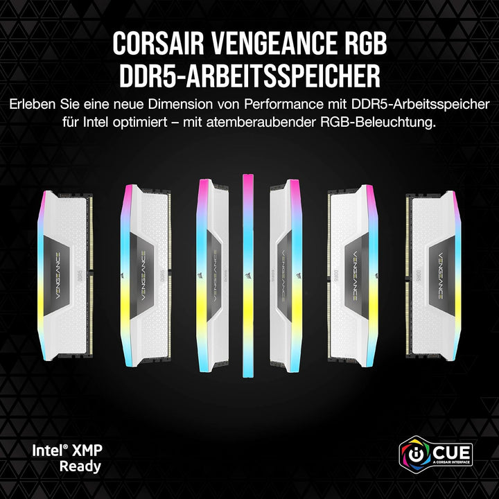 Corsair Vengeance RGB DDR5 RAM 32GB (2x16GB) 6400MHz CL36 Intel XMP iCUE Kompatibel Computer Speiche