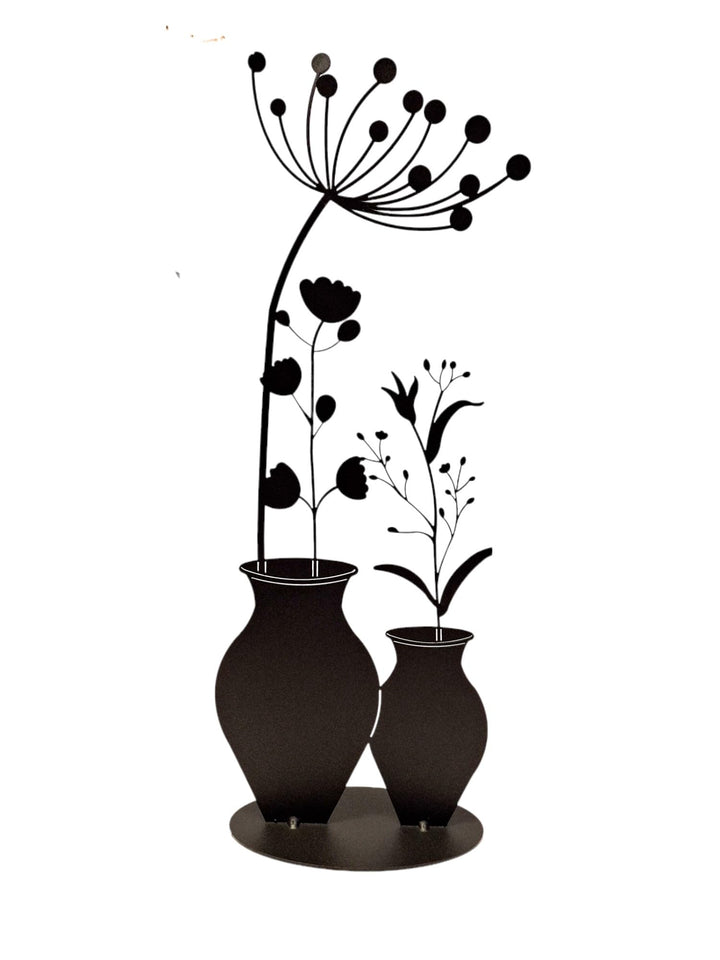 Edelrost Doppelvase Blumen Edelrostblume Metallblume Blume Rost Garten Metall Blumen Vase Deko Dekor