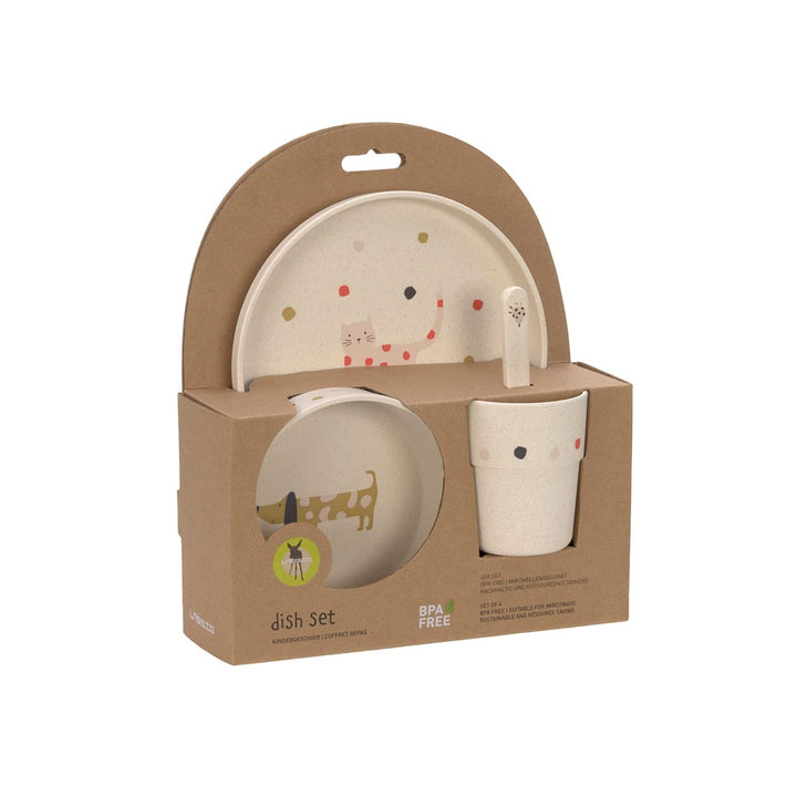 LÄSSIG Kindergeschirr Set (Teller, Becher, Schälchen, Löffel) ohne , BPA-frei, für Spülmaschine und