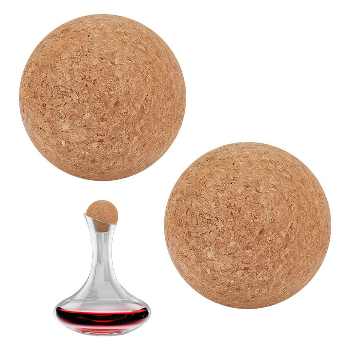 OLYCRAFT 2 Stück 8 cm Holzkork-Kugelstopper Für Weindekanter Karaffe Flaschenersatz Burlywood-Weinko