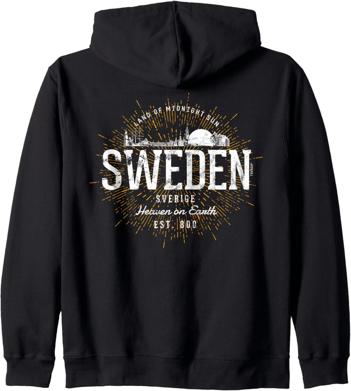 Retro Schweden im Vintage-Stil Kapuzenjacke