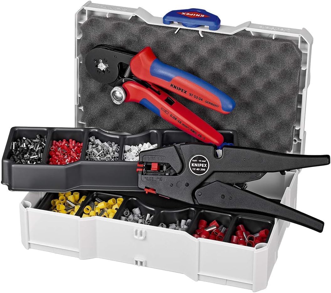 KNIPEX Crimp-Sortiment für Aderendhülsen 1 x 12 40 200, 1 x 97 53 04, 8 x Aderendhülsen-Sets 265 mm,