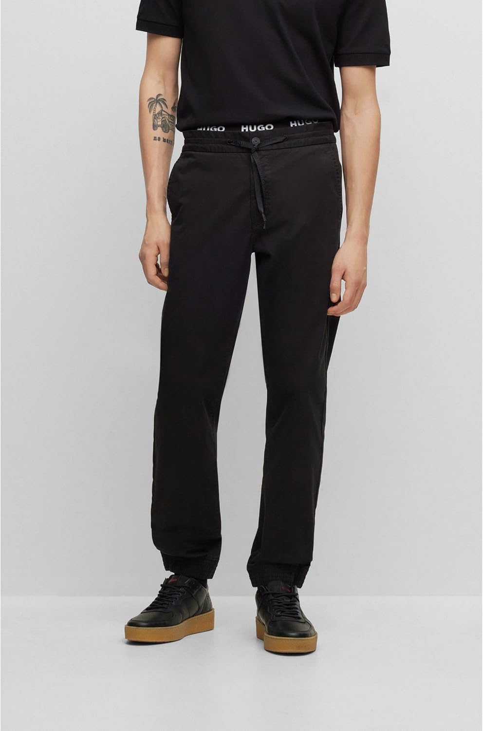 HUGO Herren Trousers_Flat, 29W / 34L Black1