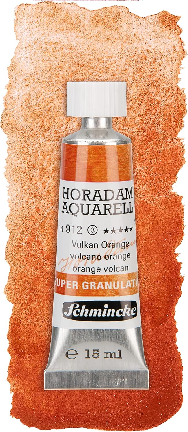 Schmincke – HORADAM® AQUARELL, Super Granulation Set Vulkan, 5 x 15 ml-Tuben, 74 868 097, Holzkasten
