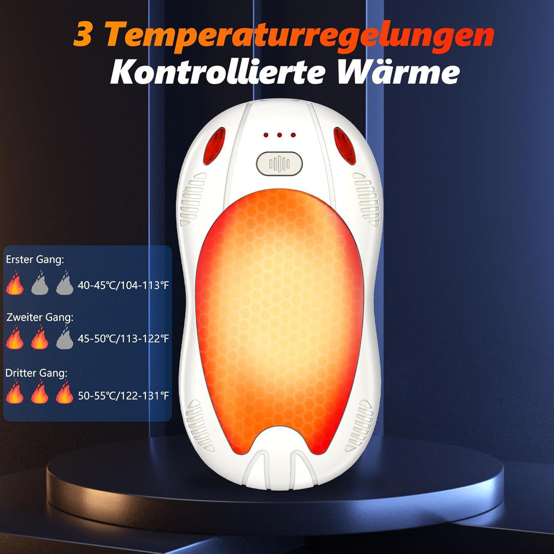 Handwärmer Elektrisch 2er, Taschenwärme, USB Taschenwärmer Wiederverwendbar mit 3 Wärmestufen, Winte