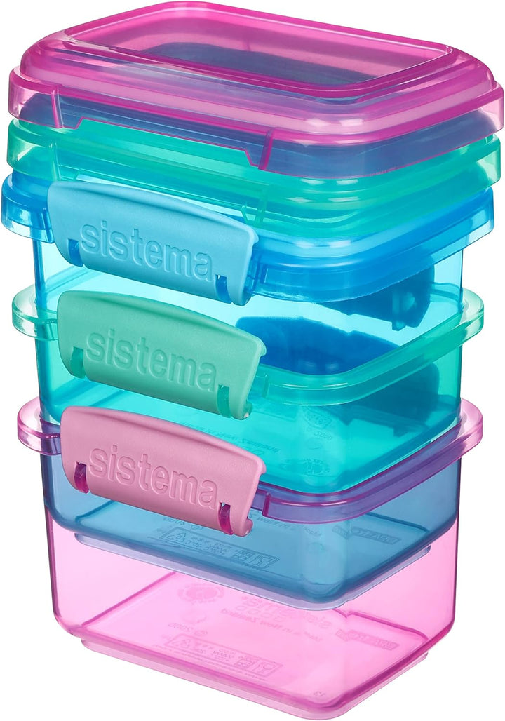 Sistema Lunchbox Frischhaltedose | 400 ml | kleine Snack-Boxen | BPA-freier Kunststoff | gemischte F