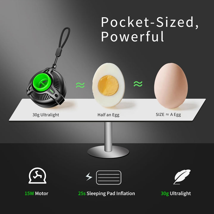Origem mini luftpumpe luftmatratze ohne Akku, 30 g leicht Elektrische pumpe | air pump schnelles Auf