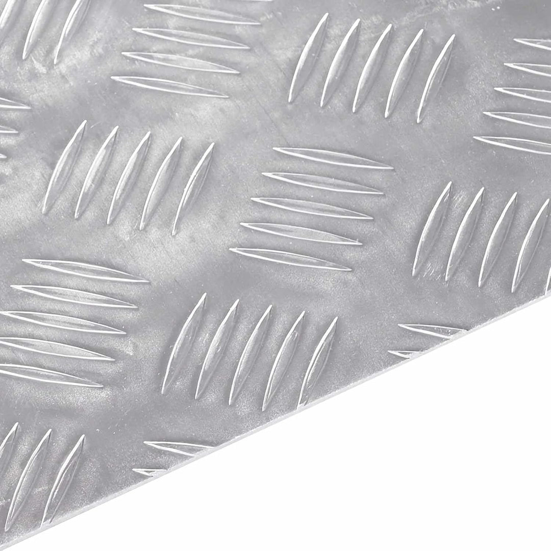 vidaXL Aluminium gerippte Treppenstufen Anti Rutsch Innentmatten | Gebürstetes Silber Set aus 4 rech