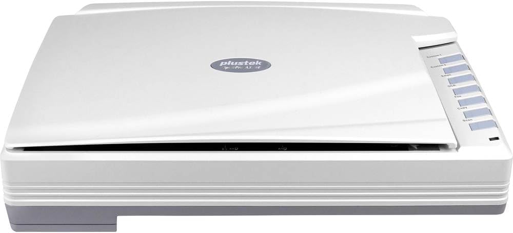 Plustek OpticPro A320E - Flachbettscanner Din-A3 (Auflösung 800 dpi, CCD), Kompatibel mit Wins & Mac