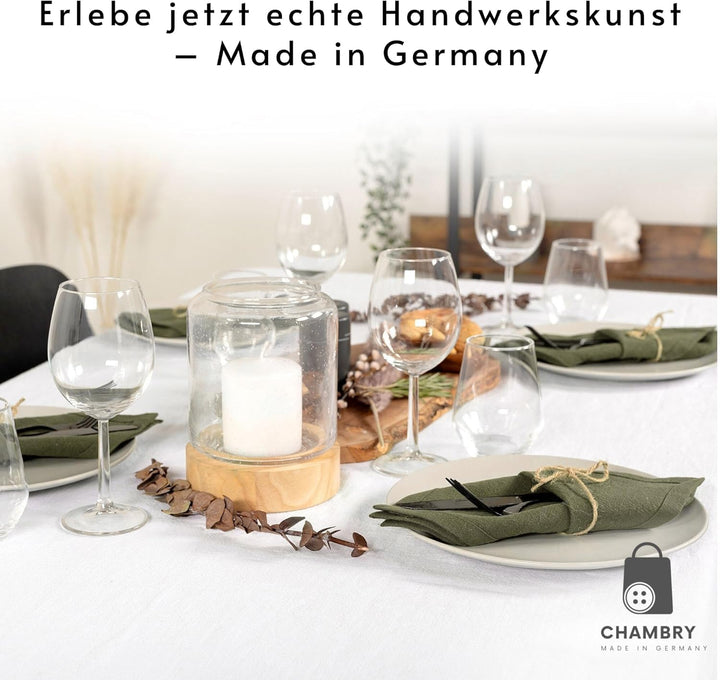 chambry 6 Premium Stoffservietten 100% Leinen Stonewashed - 40cm x 40cm - inkl. Faltanleitung als E-