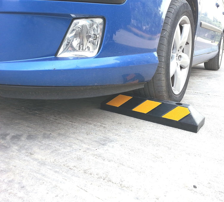 SNS SAFETY LTD Gummi Radstopp-Parkplatzbegrenzung für Parkplätze und Garagen, Farbe Schwarz-Gelb, Ab