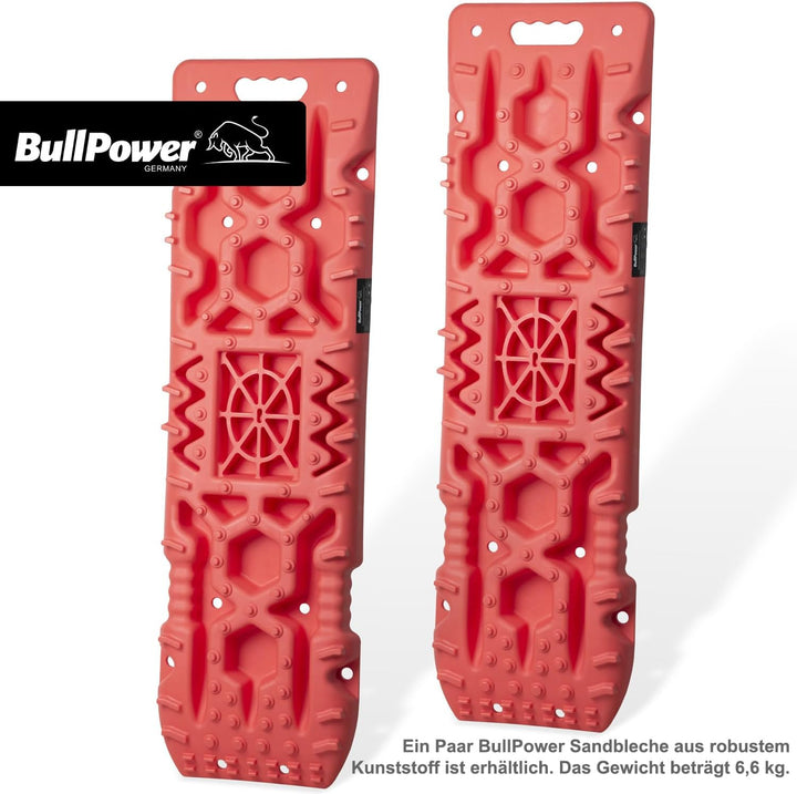 BullPower Rote Offroad-Sandbleche Kunststoff-Anfahrhilfen Schlamm Sand Schnee Recovery Board 10T Rei