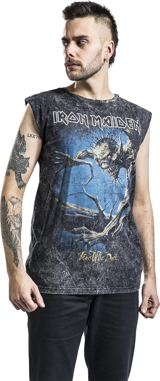 Iron Maiden Fear of The Dark Männer Tank-Top grau Band-Merch, Bands 3XL Grau, 3XL Grau