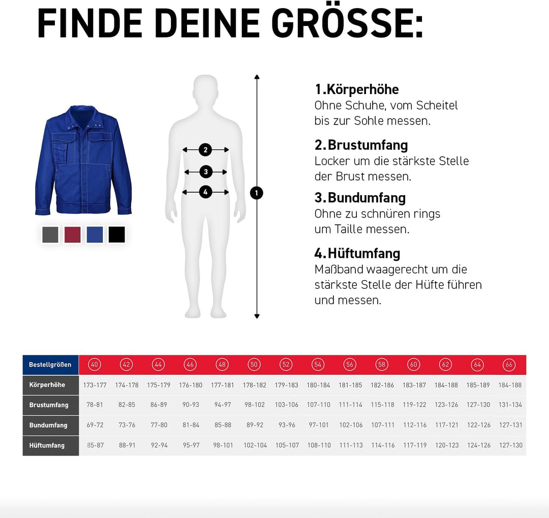 KÜBLER Workwear KÜBLER ORGANIQ Arbeitsjacke blau, Grösse 26, Herren-Arbeitsjacke aus Baumwolle, bequ