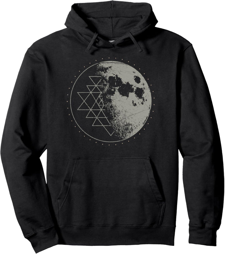 Sacred Geometrie Sri Yantra Moon – psychedelisches Vintage-Shirt Pullover Hoodie