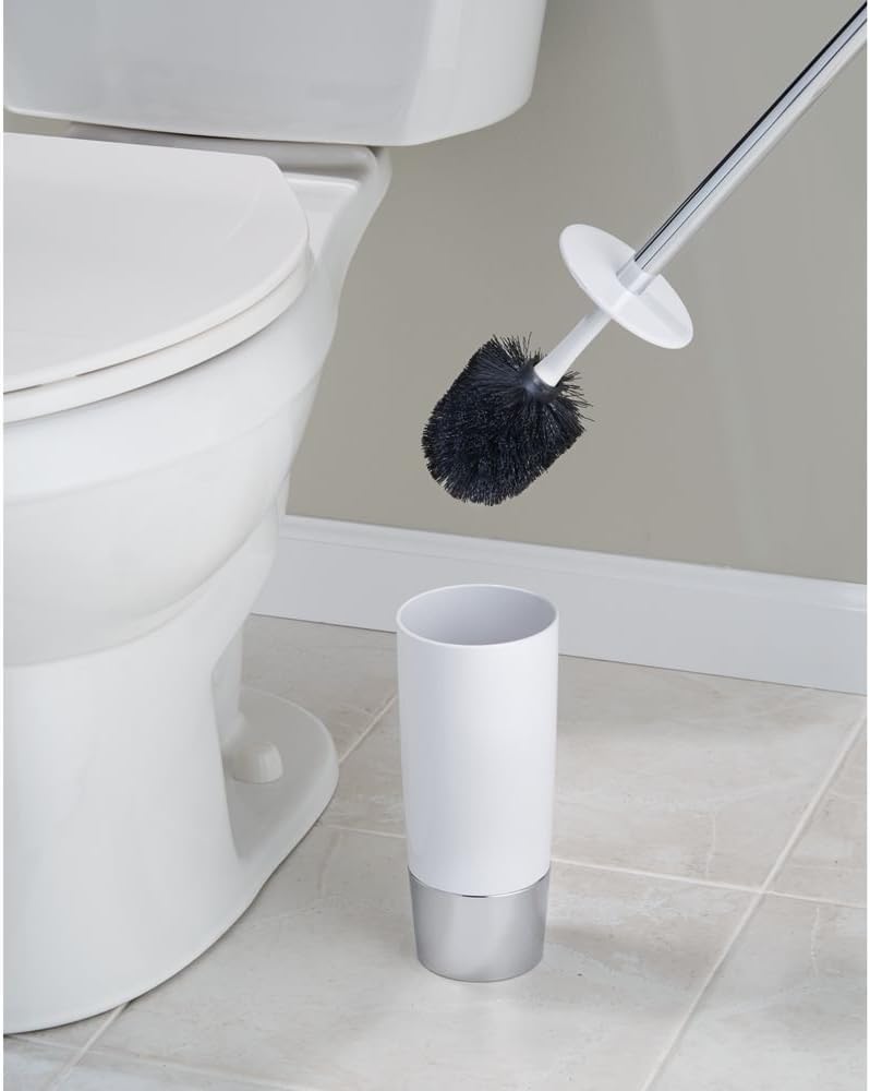 iDesign 99000EU Duetto Toilettenbürste, weiss / chrom, Weiss