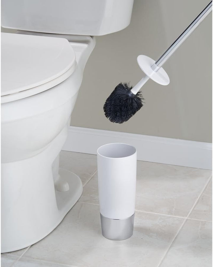 iDesign 99000EU Duetto Toilettenbürste, weiss / chrom, Weiss