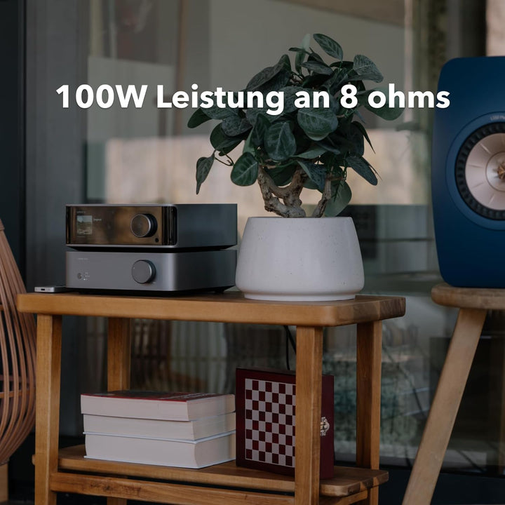 WiiM Vibelink Amp | 100W Leistung Verstärker mit Premium ESS 9039Q2M DAC und TI TPA3255 | Kompatibel