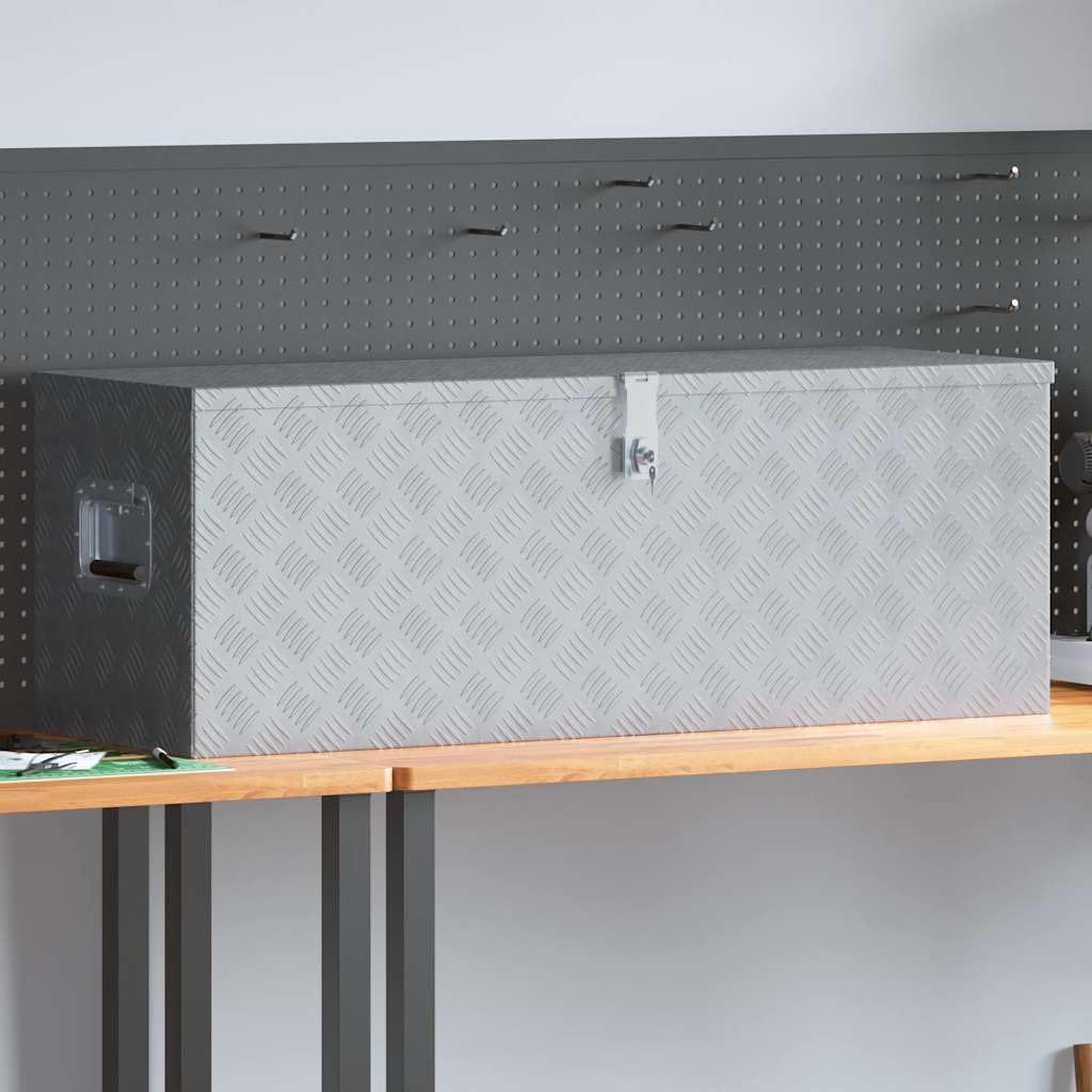 vidaXL Werkzeugbox Aluminium 110,5x38,5x40cm Alu Box Koffer Transportkiste 110.5 x 38.5 x 40 cm Silb