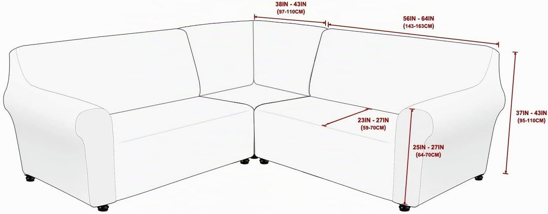 MINGPINHUIUS Sofabezug L Form Stretch Sofabezug aus Samt für 5 Sitzer Ecksofa, Anti Rutsch Sofa Über