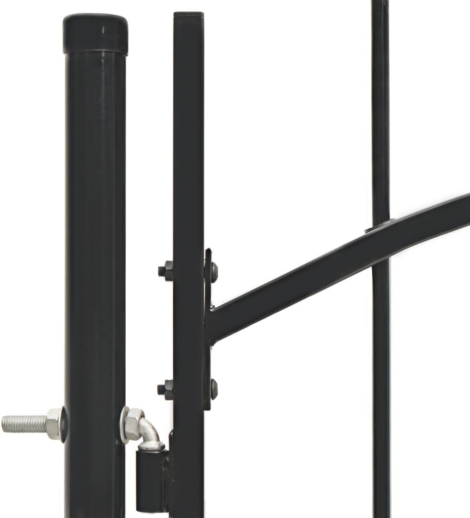 vidaXL Gartentor mit Gewölbter Spitze Metalltor Zauntor Gartentür Zauntür Hoftor Hoftür Tor Pforte G