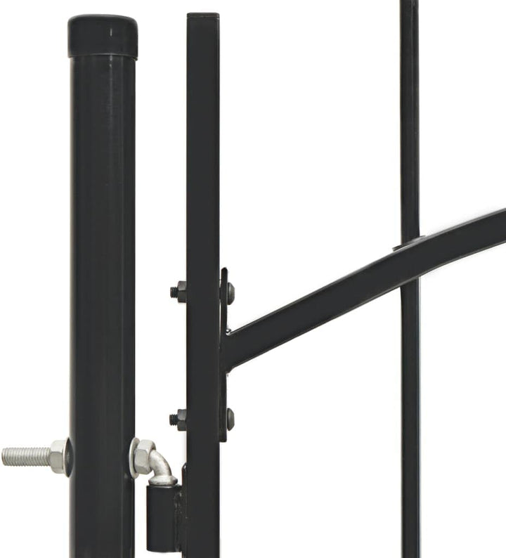 vidaXL Gartentor mit Gewölbter Spitze Metalltor Zauntor Gartentür Zauntür Hoftor Hoftür Tor Pforte G