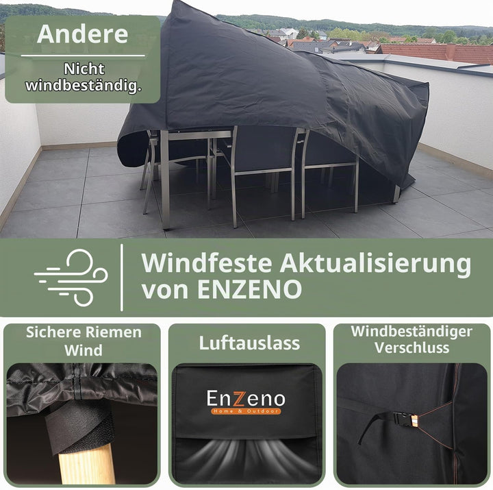 Enzeno Abdeckung Gartenmöbel 210x110x74cm, Wasserdicht Abdeckplane Gartenmöbel, Oxford Gewebe Plane