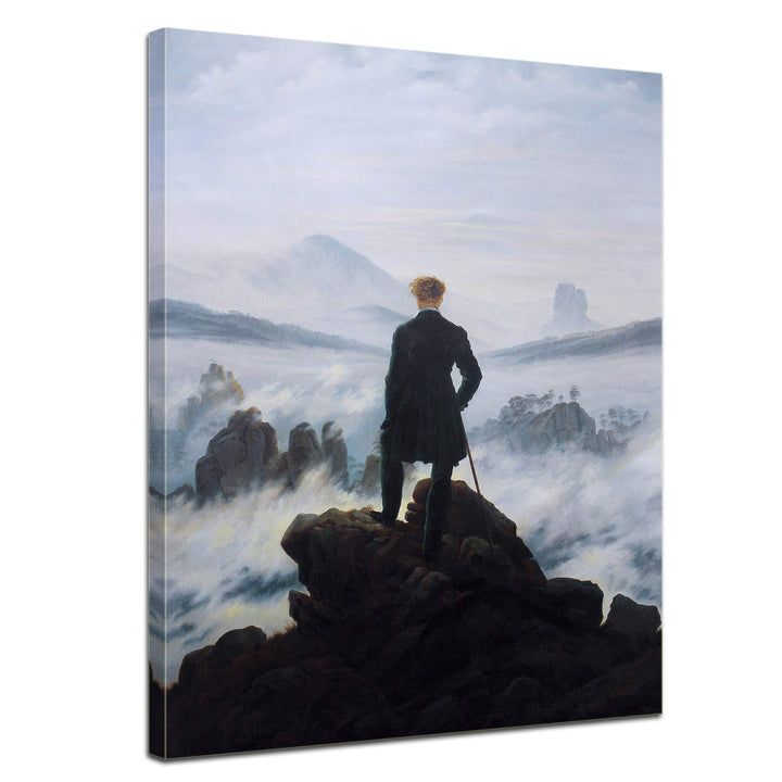 Bilderdepot24 Bild auf Leinwand | Caspar David Friedrich Der Wanderer über dem Nebelmeer in 50x70 cm