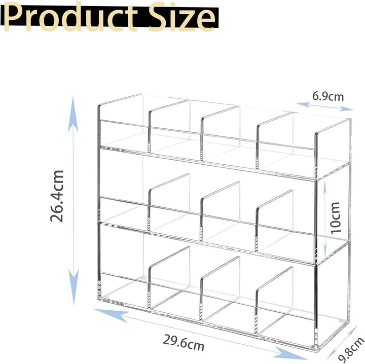 Teebeutel Organizer aus Transparentem Acryl, 12-Fach Teebox für 200+ Teebeutel, Stapelbare Tee Aufbe