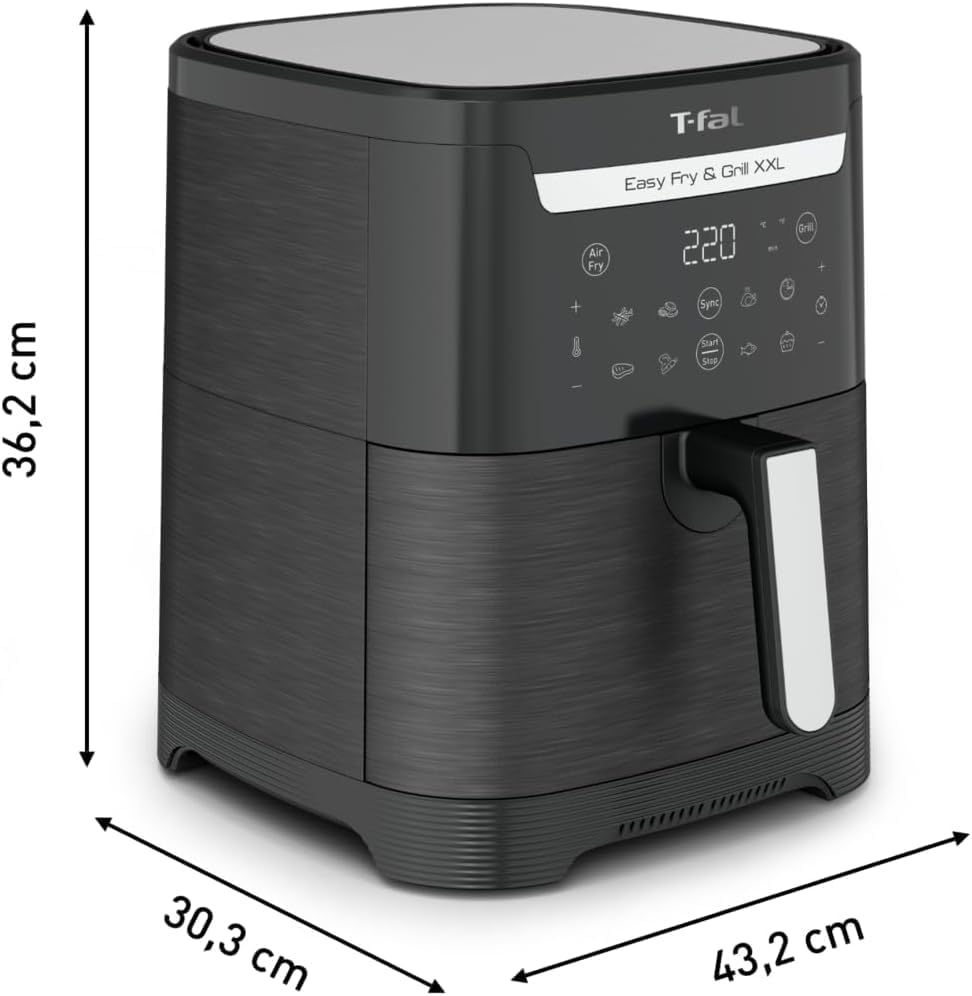 Tefal EY8018 Easy Fry & Grill XXL 2-in-1 Heissluftfritteuse, Air Fryer und Grill, Flexcook-Einsatz f