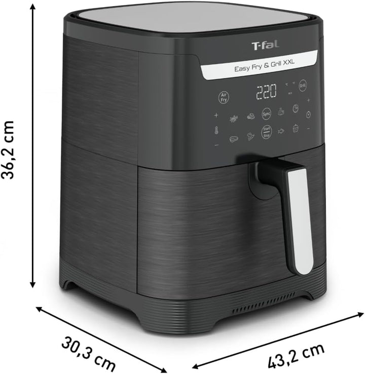 Tefal EY8018 Easy Fry & Grill XXL 2-in-1 Heissluftfritteuse, Air Fryer und Grill, Flexcook-Einsatz f
