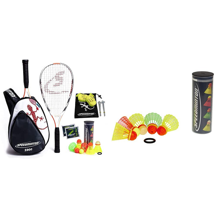 Speedminton® S900 Set – Original Speed Badminton/Crossminton Profi Set mit Carbon Schlägern inkl. 5