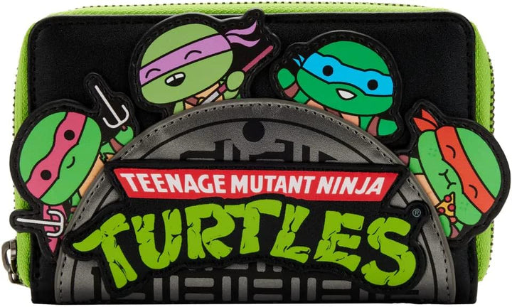 Loungefly TMNT Geldbörse mit umlaufendem Reissverschluss, Mehrfarbig, faltbar