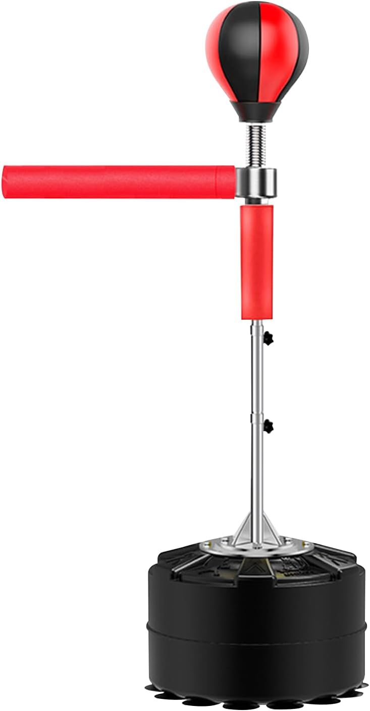 Bag mit Spinning Bar Höhenverstellbarer freistehender Boxsack mit Ständer,Reflexstange,Punchingball,