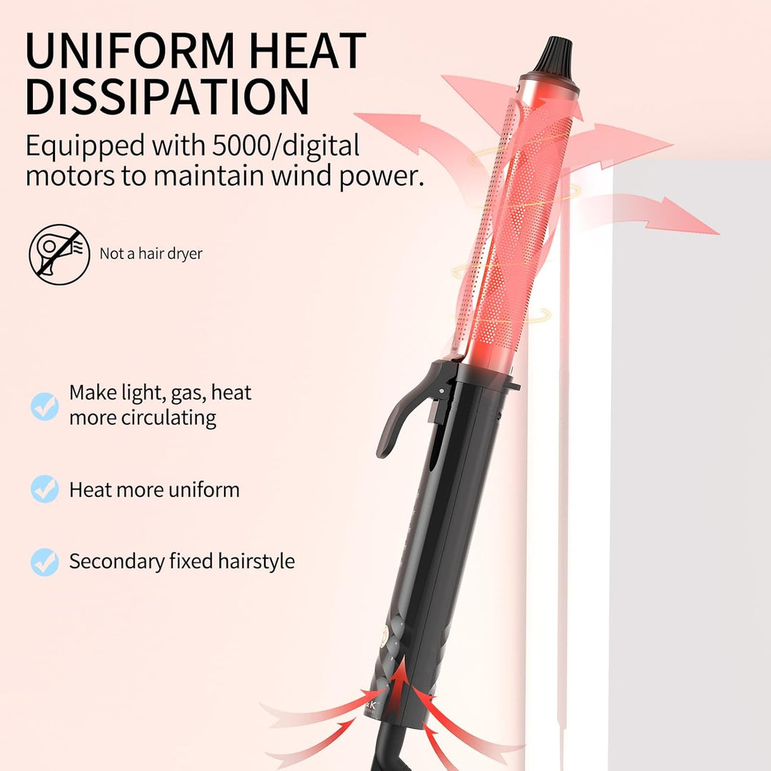 K&K Professionelle Infrarot-Lockenstab (32mm), Maximale Temperatur bis 230° C, Dual-Spannung, Rosego