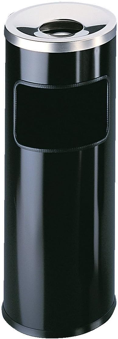 Durable Papierkorb Safe mit Ascher und Flammenlöschkopf, rund, schwarz, 333201, schwarz