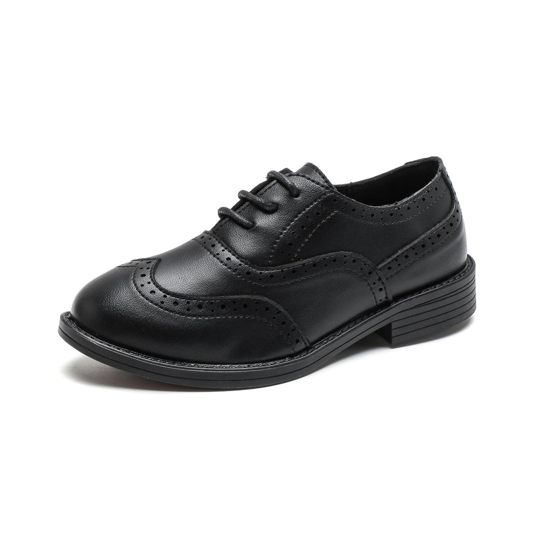 PPXID Kinder Jungen Schnürhalbschuhe Hochzeit Schule Oxfords Uniform Anzugschuhe 28 EU Schwarz, 28 E