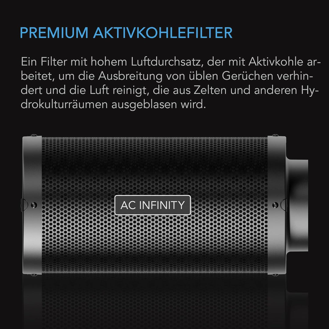 AC Infinity Air Carbon Filter 4 "mit Premium Australian Virgin Charcoal, für Inline-Kanalventilator,