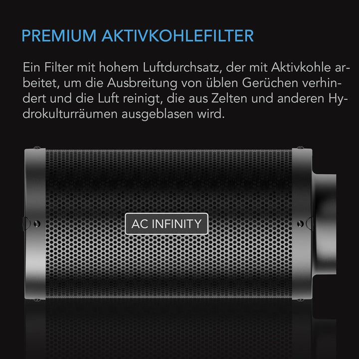 AC Infinity Air Carbon Filter 4 "mit Premium Australian Virgin Charcoal, für Inline-Kanalventilator,