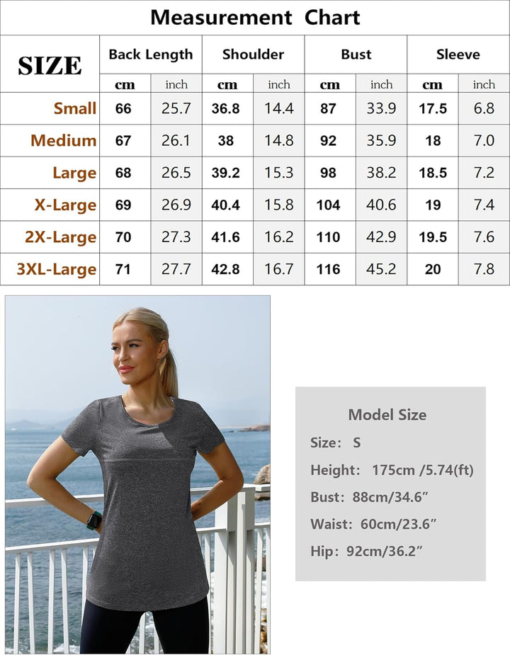 iClosam Sportshirt Damen Kurzarmshirt Frauen Funktionsshirt Leichtes Atmungsaktiv Yoga Top Sportklei