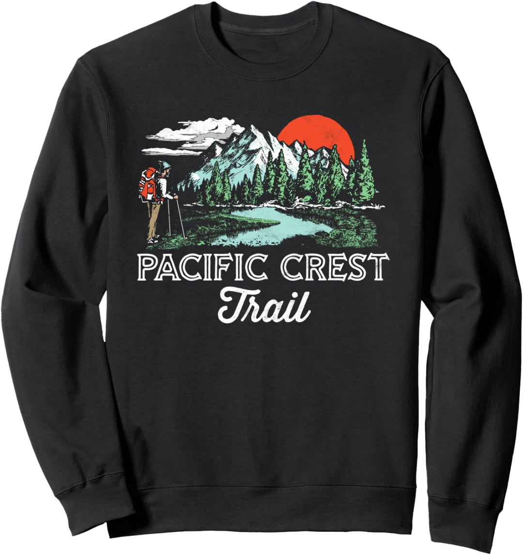 Pacific Crest Trail Vintage Distressed Backpacker Graphic Sweatshirt