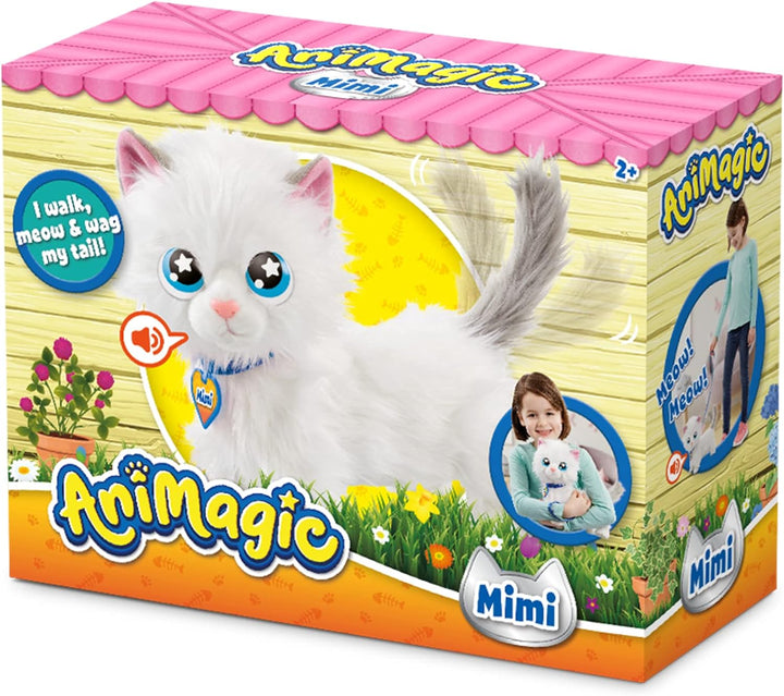Animagic Mimi die Katze, Kuscheltier Spielzeug für Kinder ab 2 Jahren, Plüschtier Katze, Mimi
