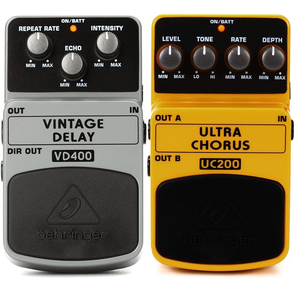 Best Price Square Guitar Pedal, Vintage DELAY VD400 by BEHRINGER & Behringer UC200 Ultimatives Stere