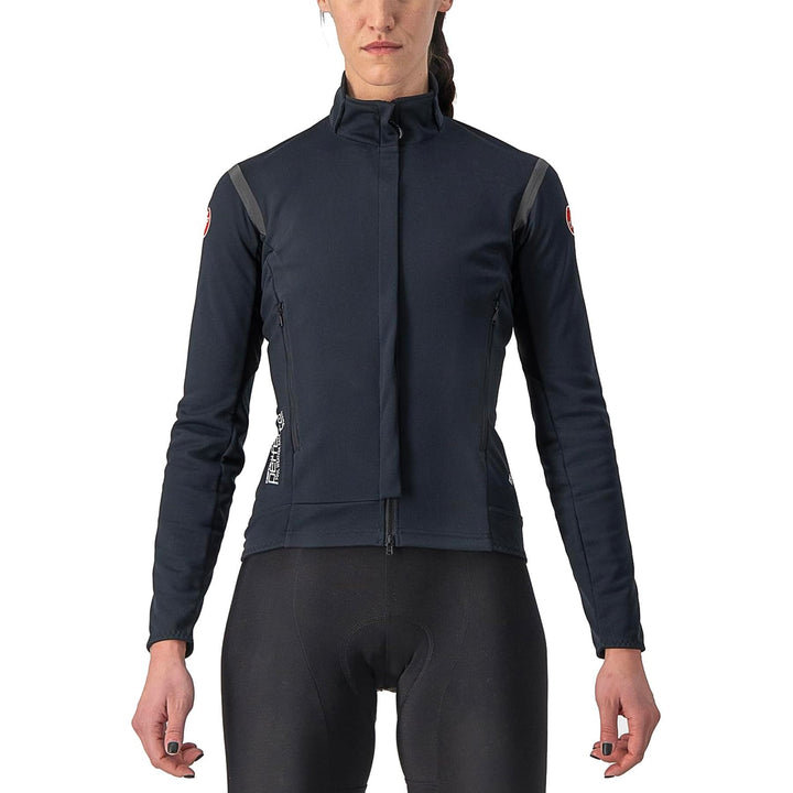 Castelli Women's Perfetto RoS 2 Jacket for Road and Gravel Biking I Cycling, LIGHT BLACK/BLACK